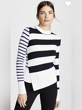 Jason Wu Striped Asymmetrical Sweater
